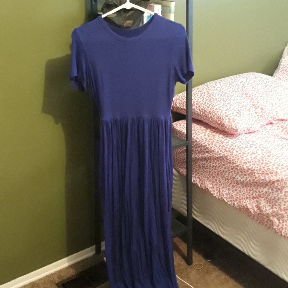 Long royal blue maxi dress
